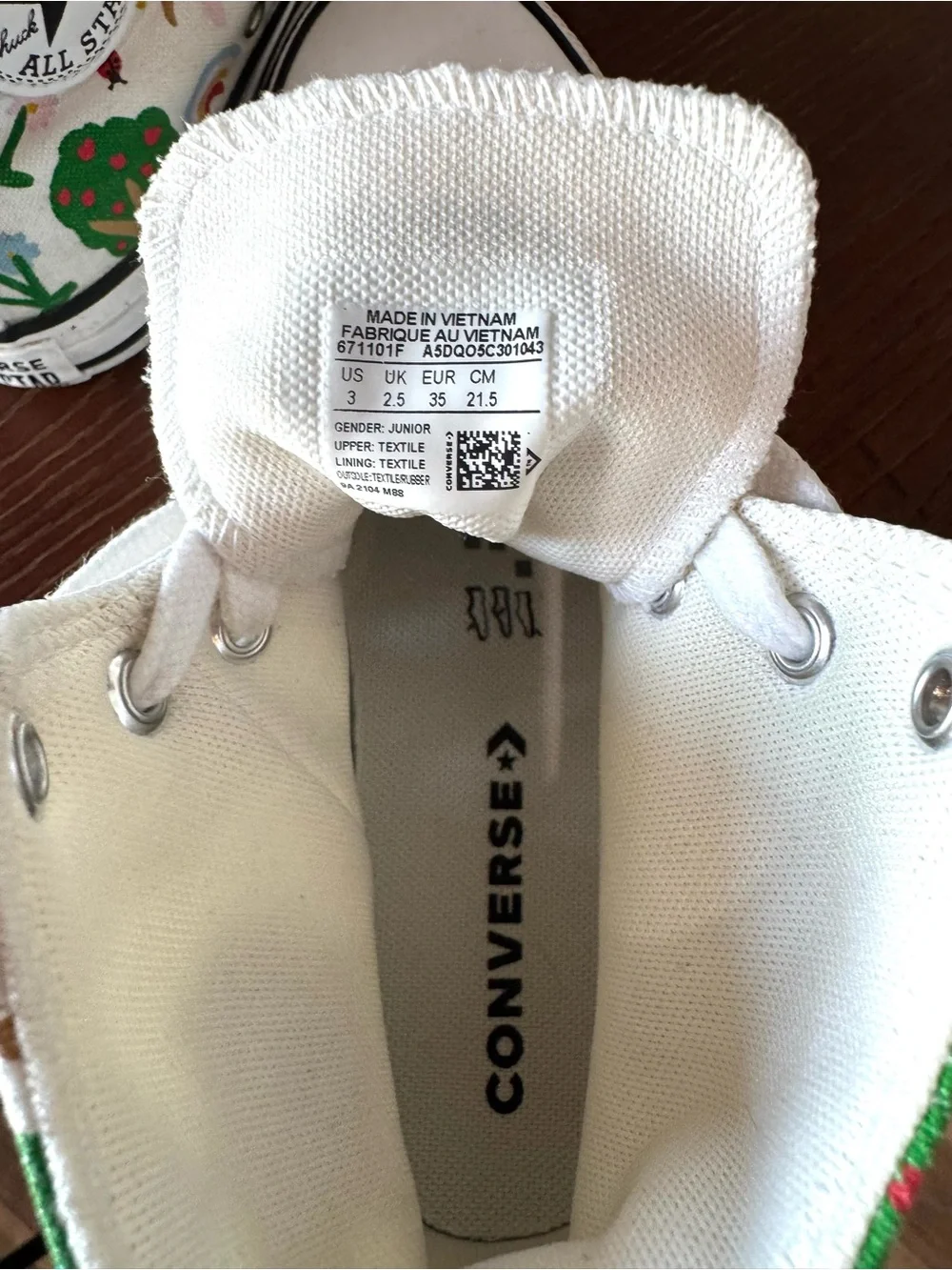 Converse Kids' Explore Nature White High-Top Sneakers with Rainbow & Animals